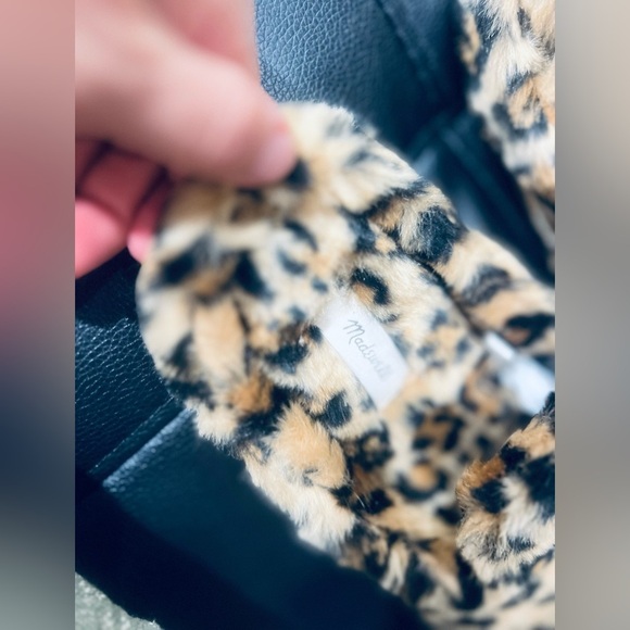 Madewell The Loafer Scuff Slipper in Leopard Faux-Fur size 7 NEW - Picture 8 of 9